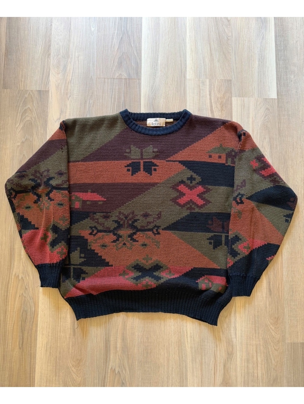Vintage Fellini Southwestern Geometric Pattern Knit